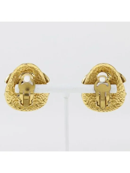 Chanel Coco Mark Vintage Gold Plated 94 P 25.6 g Earrings - Picture 3 of 7